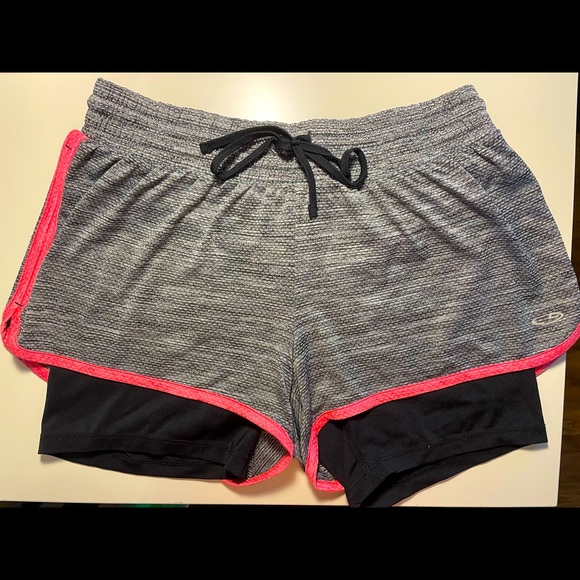 Champion | Bottoms | Champion Duodry Athletic Shorts Pink And Gray With  Black Spandex Shorts | Poshmark